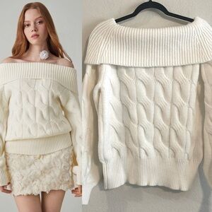 Cider Women Sweater XL Off-the-Shoulder Contemporary Coastal Cowgirl Preppy